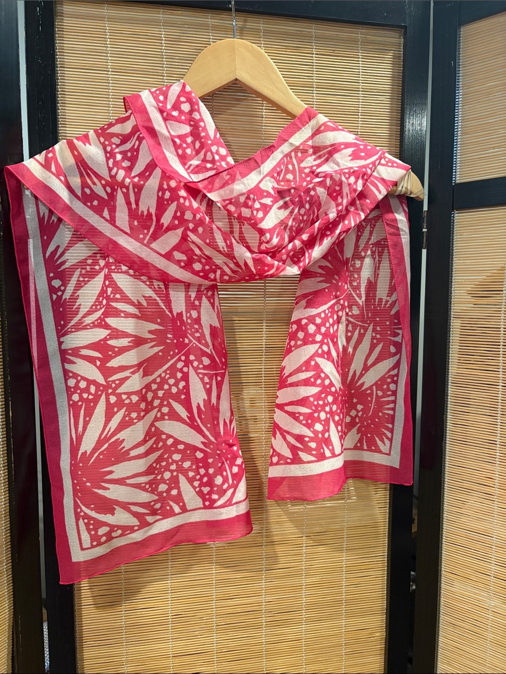 Pink Floral Print Women’s Scarf Top